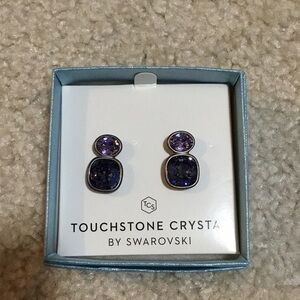 Swarovski Touchstone Crystal Lavender Earrings NEW in box